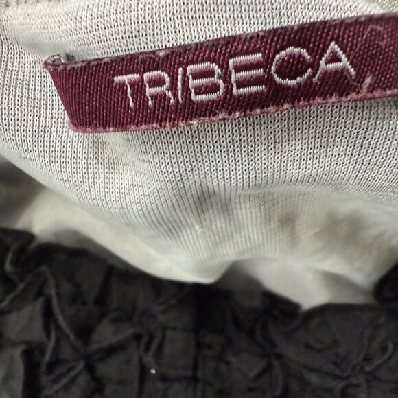 Tribeca Black Sheer Floral Ruffle Button-Up Blouse 3/4 Sleeve Womens S - Picture 4 of 11